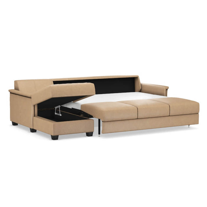 Slofa The Retreat Sectional Sleeper Sofa by Omnia Leather (with Storage Chaise on the LEFT)