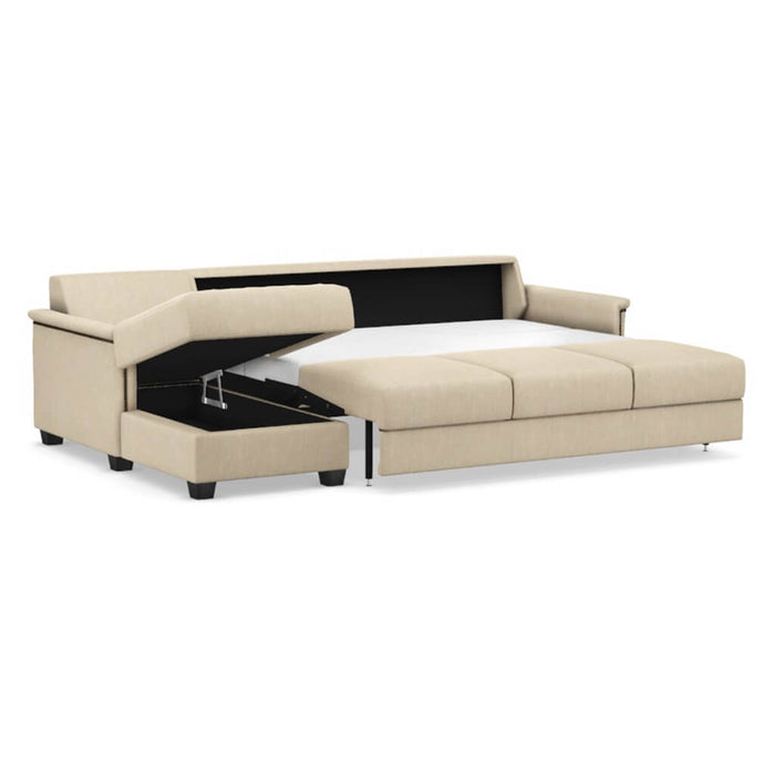Slofa The Retreat Sectional Sleeper Sofa by Omnia Leather (with Storage Chaise on the LEFT)