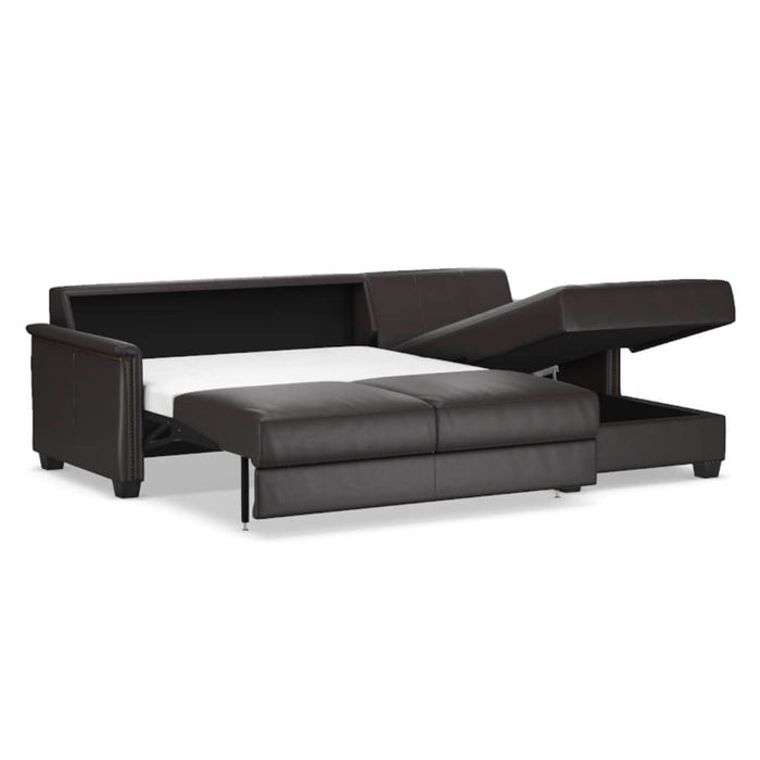 Slofa The Retreat Sectional Sleeper Sofa by Omnia Leather (with Storage Chaise on the RIGHT)