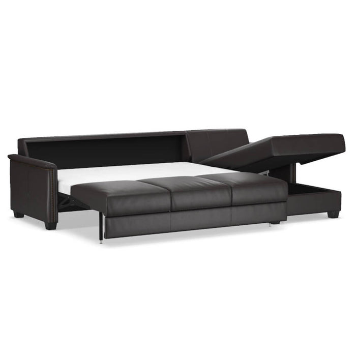Slofa The Retreat Sectional Sleeper Sofa by Omnia Leather (with Storage Chaise on the RIGHT)