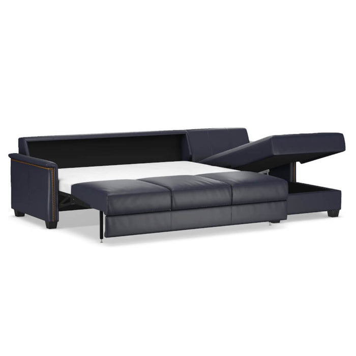 Slofa The Retreat Sectional Sleeper Sofa by Omnia Leather (with Storage Chaise on the RIGHT)