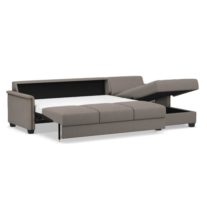 Slofa The Retreat Sectional Sleeper Sofa by Omnia Leather (with Storage Chaise on the RIGHT)