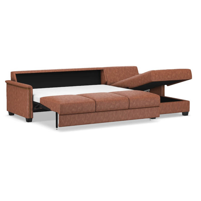 Slofa The Retreat Sectional Sleeper Sofa by Omnia Leather (with Storage Chaise on the RIGHT)