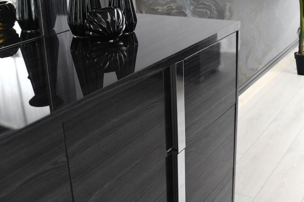 J & M Furniture Giulia Night Stand Left Facing - Glossy Gray