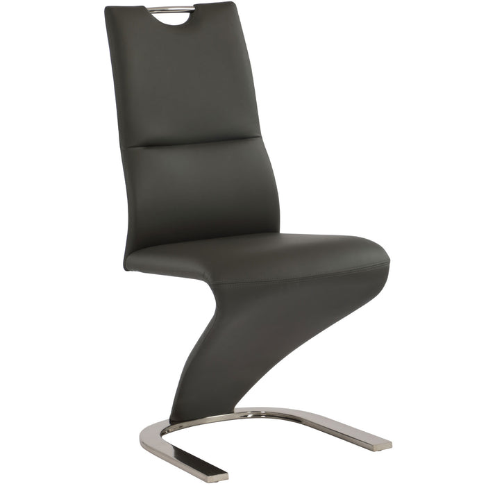 Chintaly SURI Contemporary Handle-Back Side Chair - 2 per box Brushed Nickel