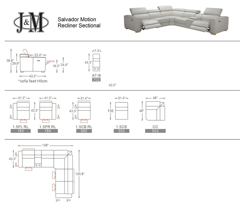 J & M Furniture Salvador Motion Sectional