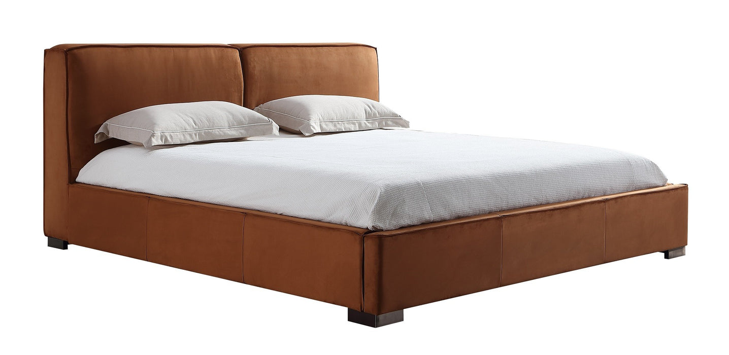 J & M Furniture Serene King and Queen Size Bed in Chestnut