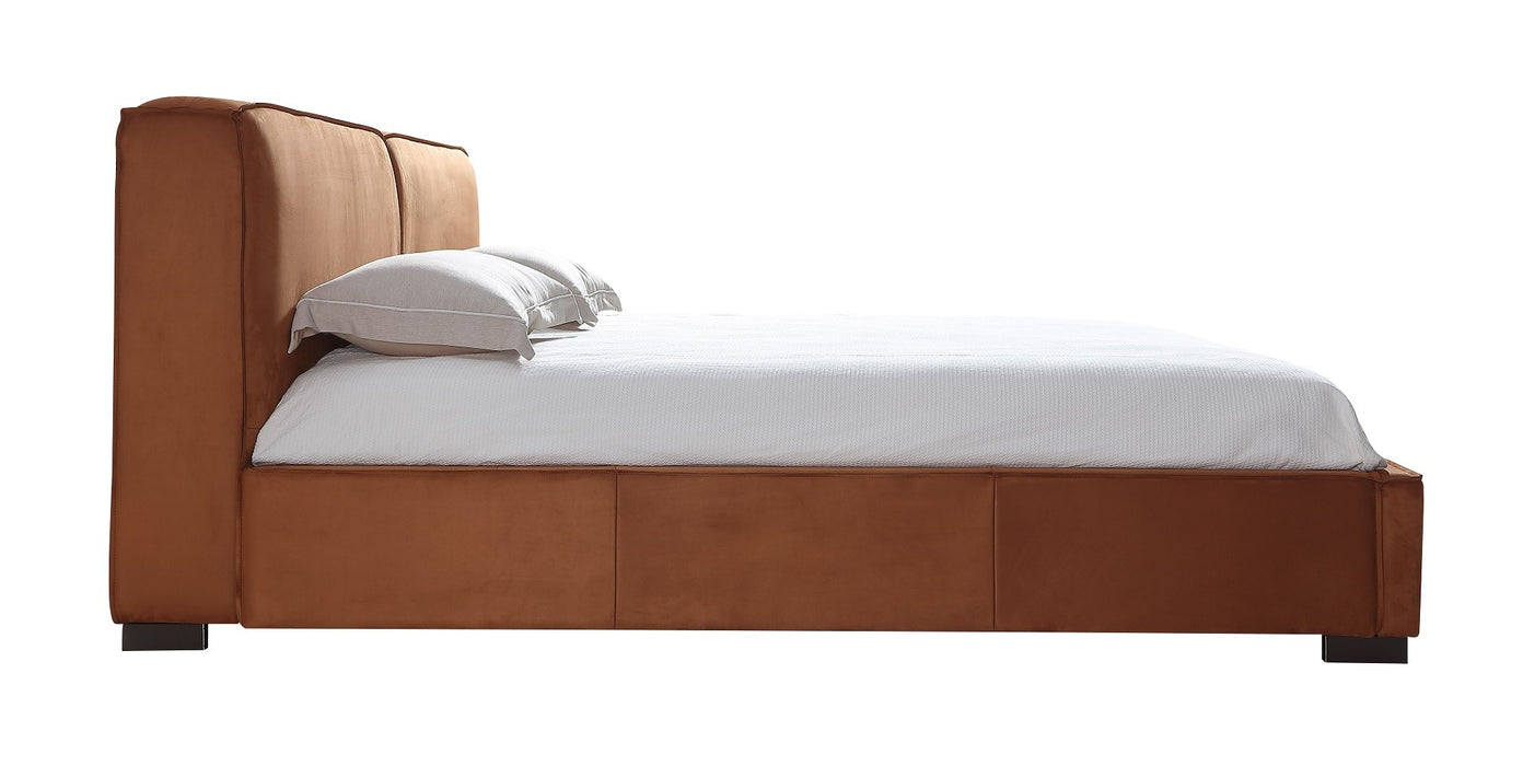 J & M Furniture Serene King and Queen Size Bed in Chestnut