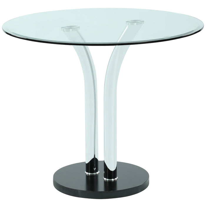 Chintaly T-311 SET Clear Glass Top Bistro Table Clear Glass
