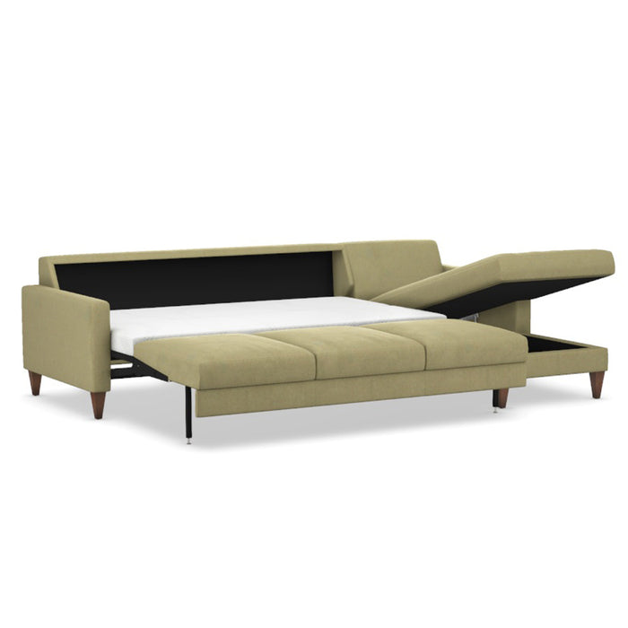 Slofa The Bliss Sectional Sleeper Sofa by Omnia Leather (with Storage Chaise on the RIGHT)