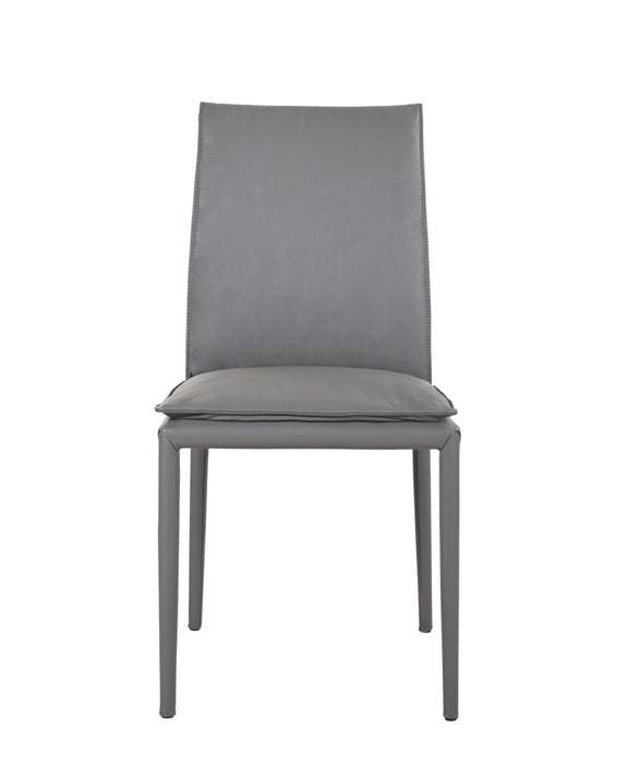 J & M Furniture Shiga Leather Swivel Chair in Light Grey