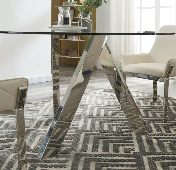 J & M Furniture MC Tower Round Table in Clear