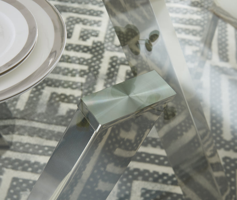 J & M Furniture MC Tower Round Table in Clear