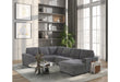 Global Furniture U2660 Grey Sectional with Pull Out Sofa Bed