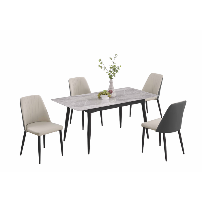 JUDITH Contemporary 5-Piece Dining Set | Extendable Table with 2-Tone Chairs