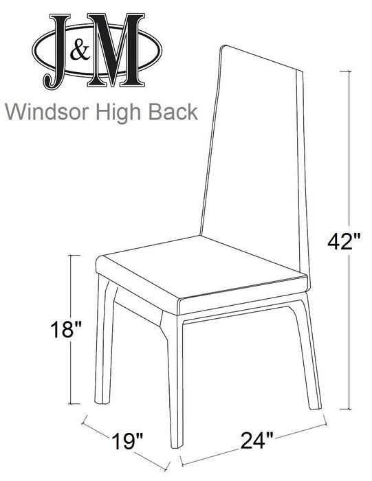 J & M Furniture MO Windsor High Back Chair in Grey and Walnut