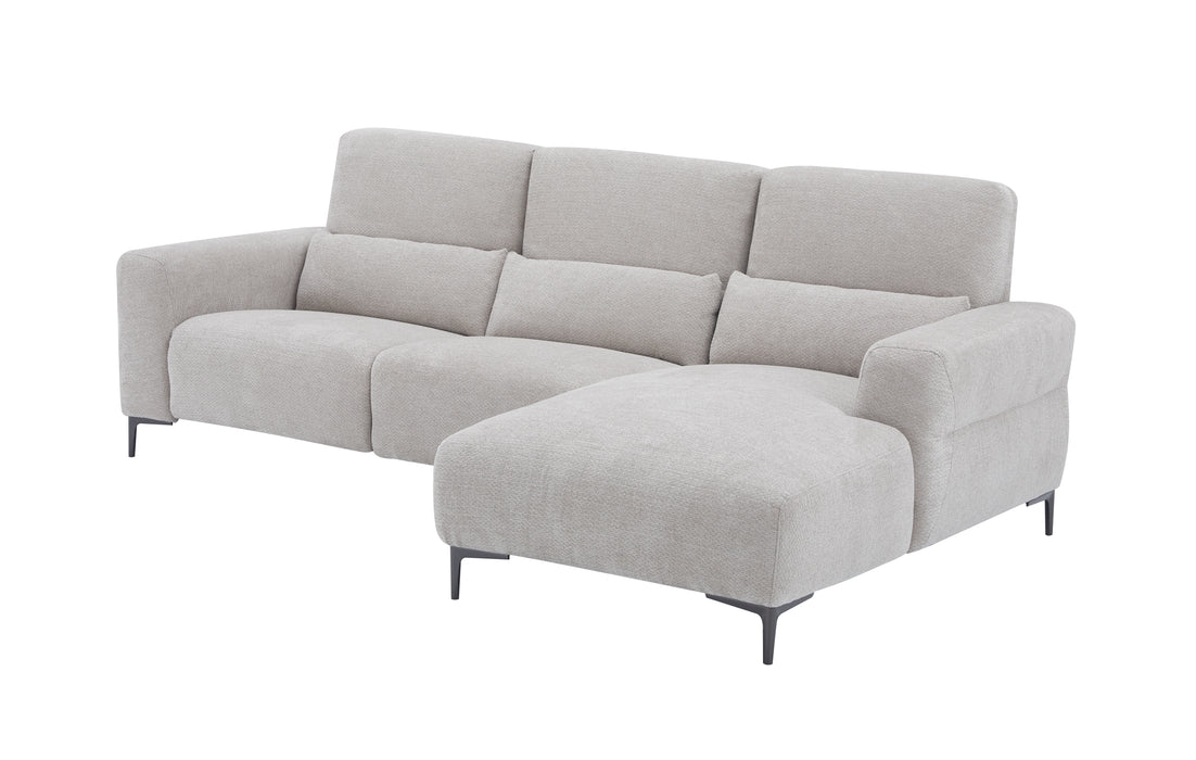 J & M Furniture Winslow Fabric Sectional in Light Gray