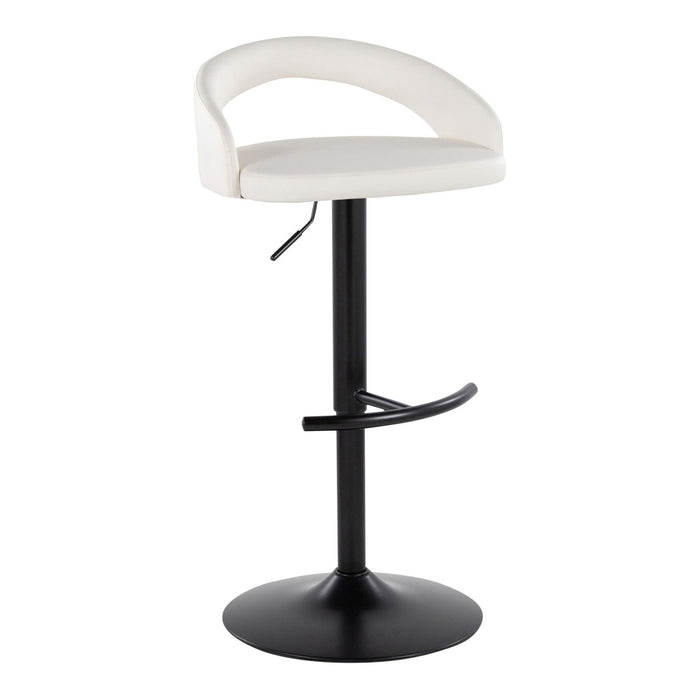 Grotto - Upholstered Adjustable Barstool - Black Metal Base