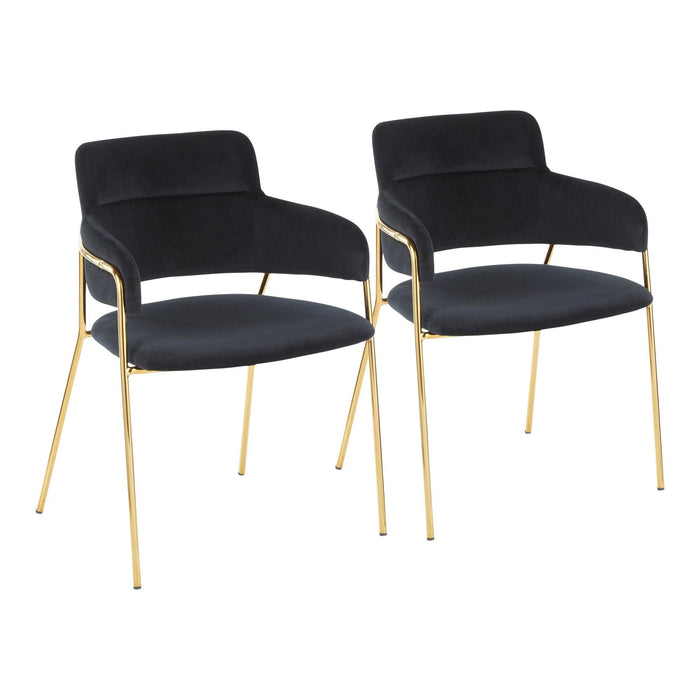 Napoli - Contemporary Chair (Set of 2) - Gold Metal