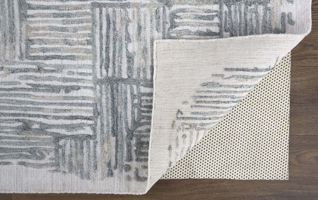 5' x 8' Abstract Hand Woven Area Rug - Green Blue And Ivory