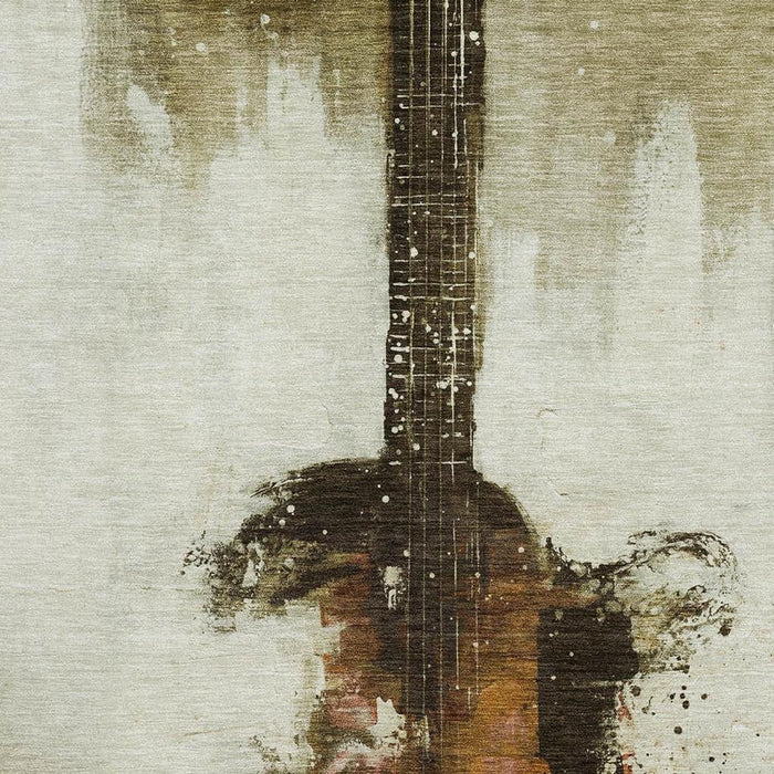 10' X 14' Abstract Washable Area Rug With UV Protection (717530) - Brown / Charcoal