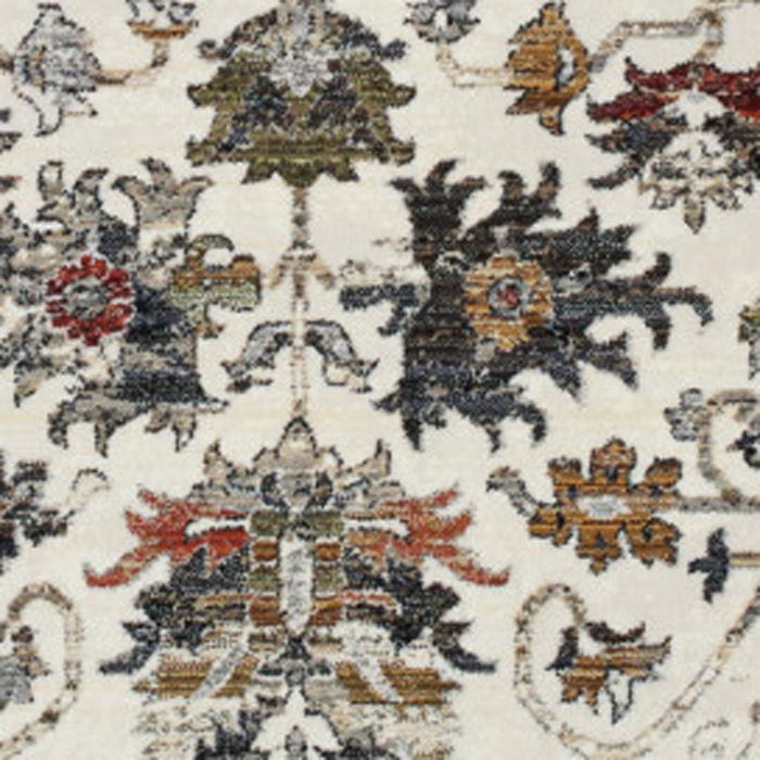 8' X 10' Floral Medallion Area Rug (660164) - Cream / Gray / Red