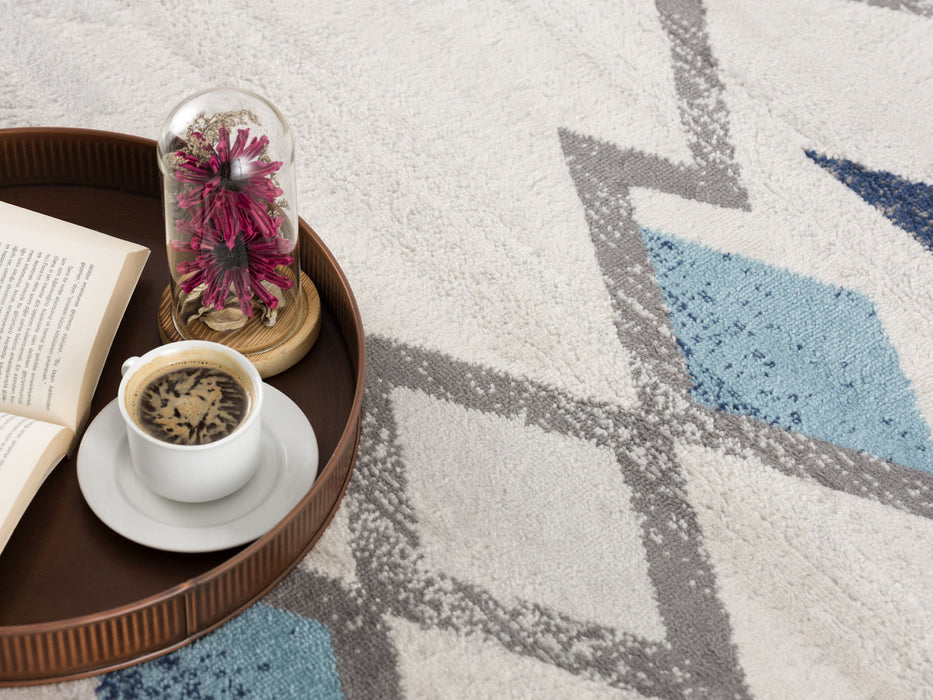 9' x 13' Tribal Pattern Area Rug - Navy And Ivory