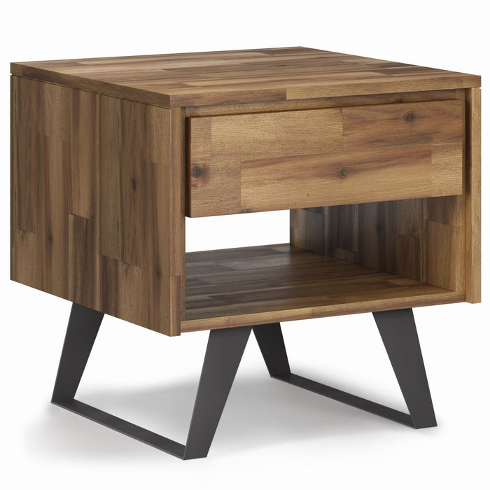 Metal Square End Table - Gold
