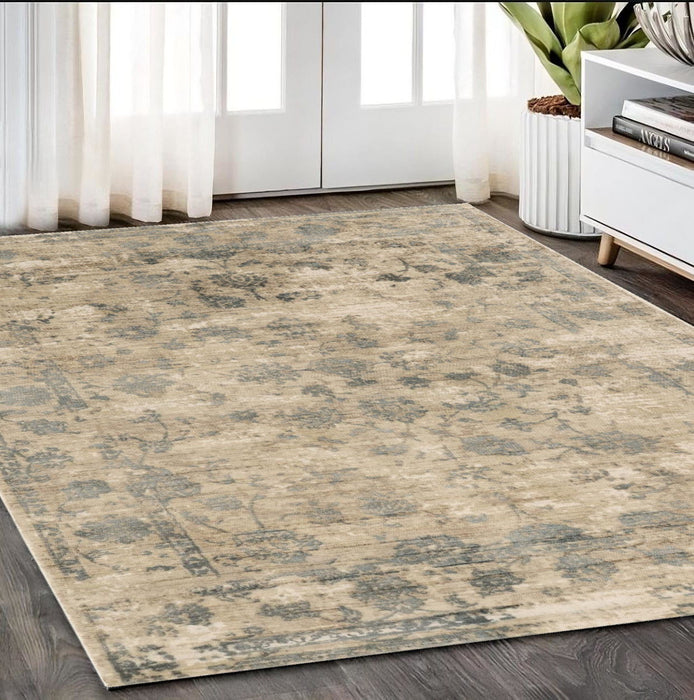 5' x 7' Viscose Area Rug - Sand Or Blue