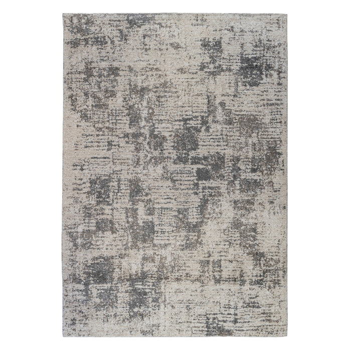 9' x 12' Abstract Power Loom Area Rug - Gray And Beige