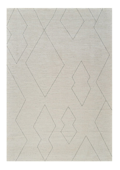 7.9' x 7.9' Abstract Distressed Area Rug - Cream