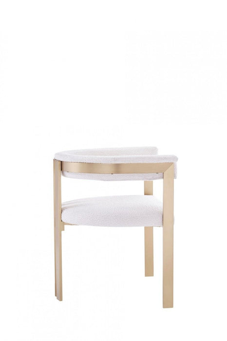 Upholstered Velvet Slat Back Dining Arm Chair - Beige