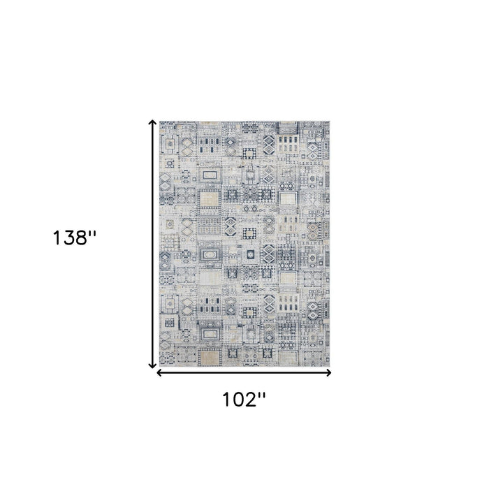 9' X 12' Ikat Area Rug - Ivory