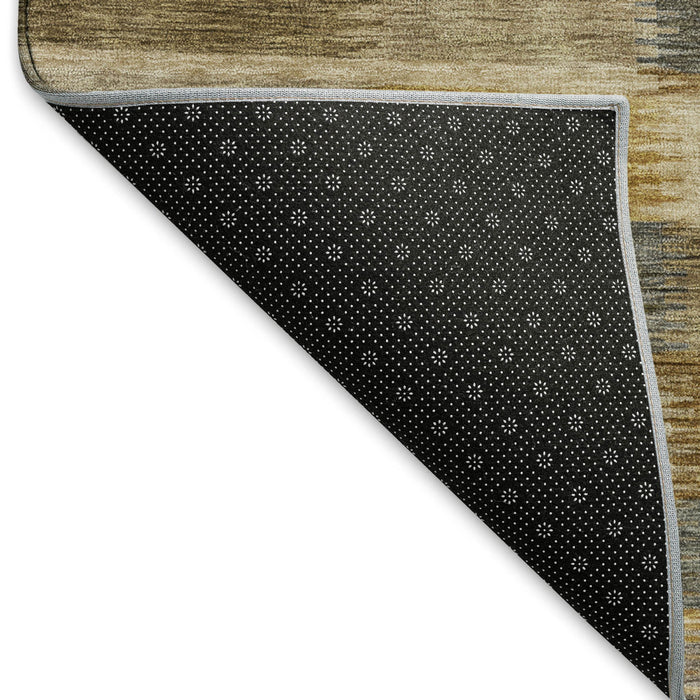 10' X 14' Striped Washable Area Rug With UV Protection (695312) - Brown / Beige / Gray