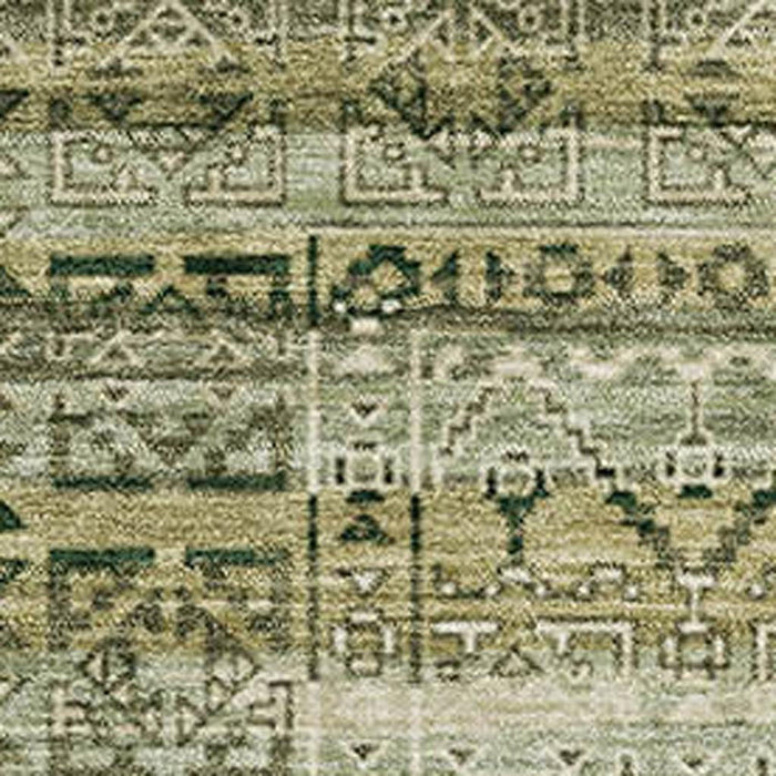 10' X 14' Striped Washable Area Rug With UV Protection (717833) - Green / Charcoal