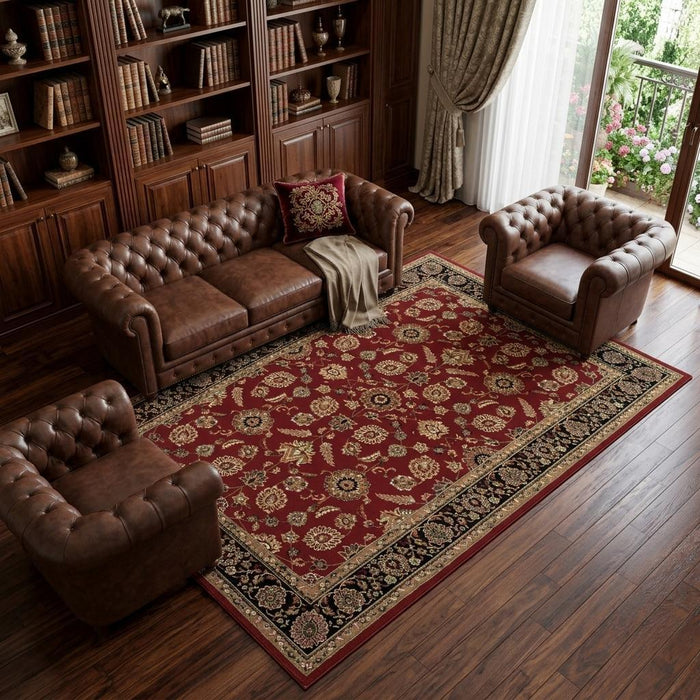 8' X 11' Oriental Area Rug (574367) - Red / Black