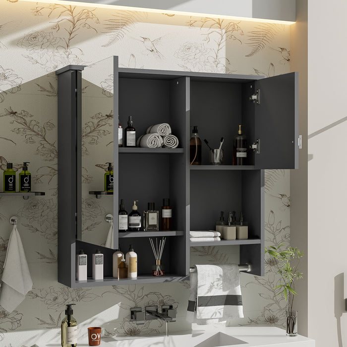 Modern Giga wall-mounted bathroom medicine cabinet with mirror and storage, featuring sleek design and mirror front for bathroom organization.