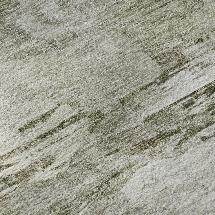 10' X 14' Abstract Washable Area Rug With UV Protection (650752) - Taupe / Ivory