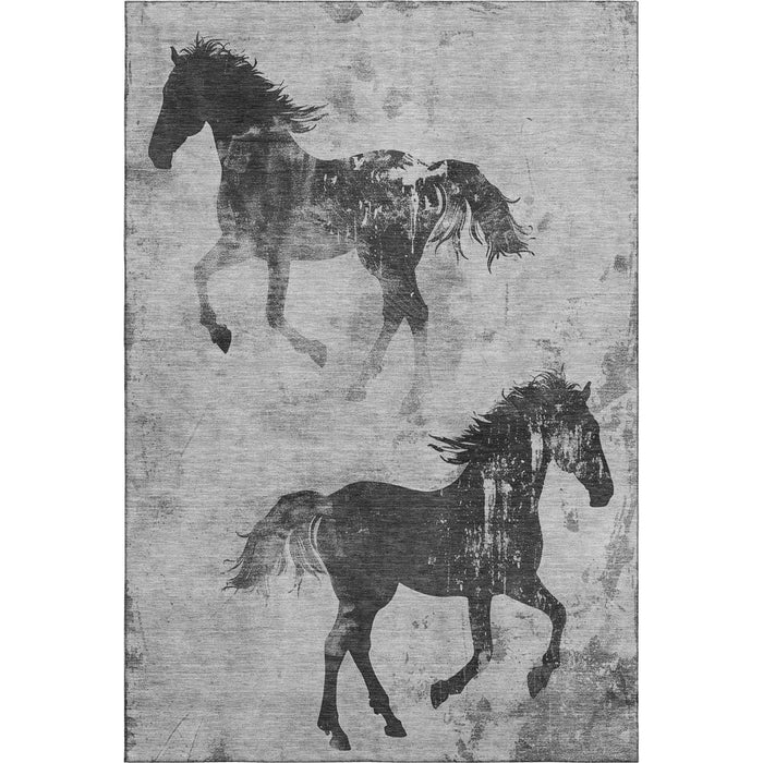 10' X 14' Animal Print Washable Area Rug With UV Protection (698974) - Gray / Silver / Charcoal