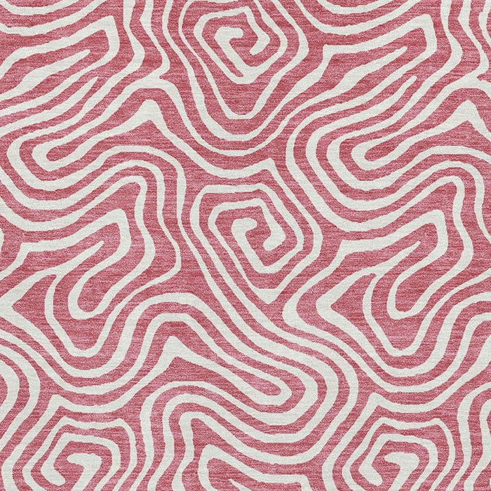 10' X 14' Abstract Washable Area Rug With UV Protection (680849) - Blush / Ivory
