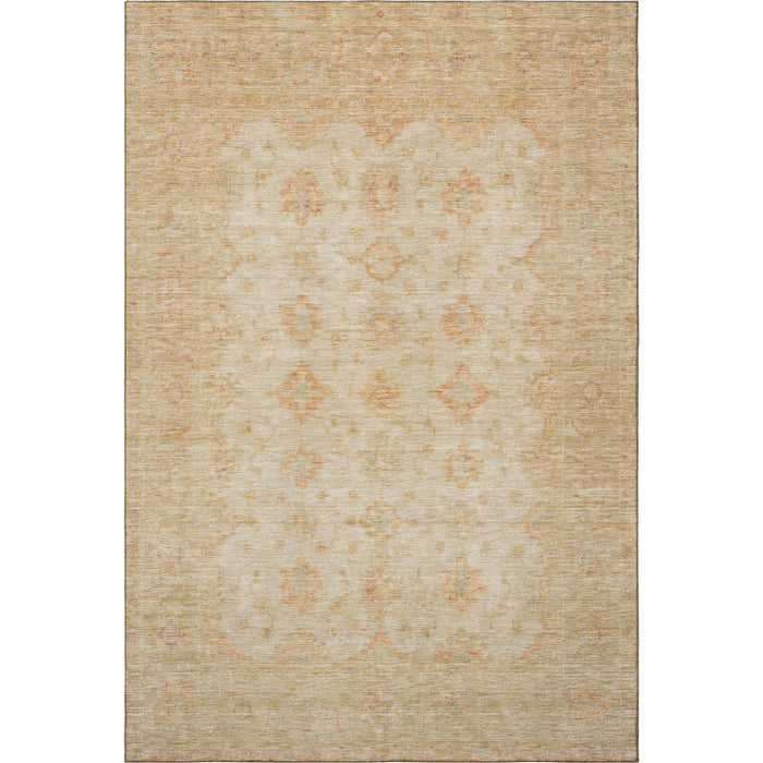 10' X 14' Oriental Washable Area Rug With UV Protection (695780) - Beige / Copper