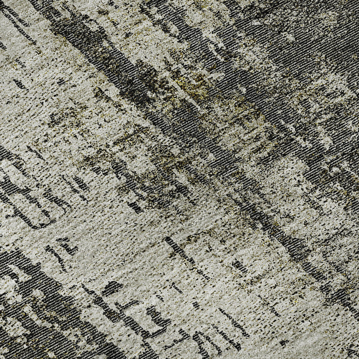10' X 14' Abstract Washable Area Rug With UV Protection - Taupe / Gray