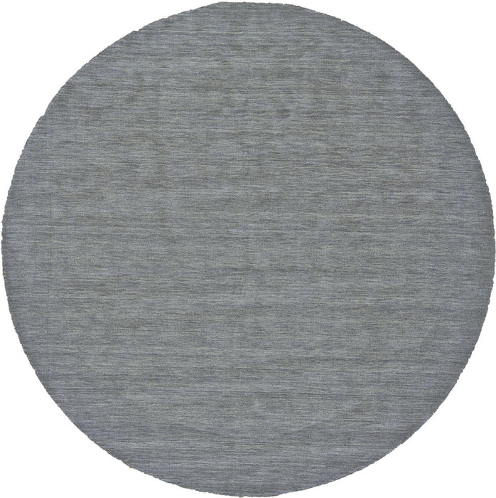 10' Round Wool Hand Woven Area Rug - Blue And Gray