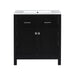 Giga modern bathroom vanity with ceramic sink, two-door cabinet, shelf, and soft-close doors, ideal for contemporary bathrooms