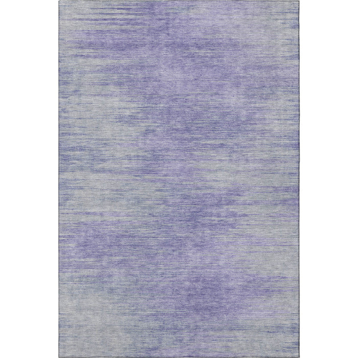 8' X 10' Abstract Washable Area Rug With UV Protection - Plum / Ivory