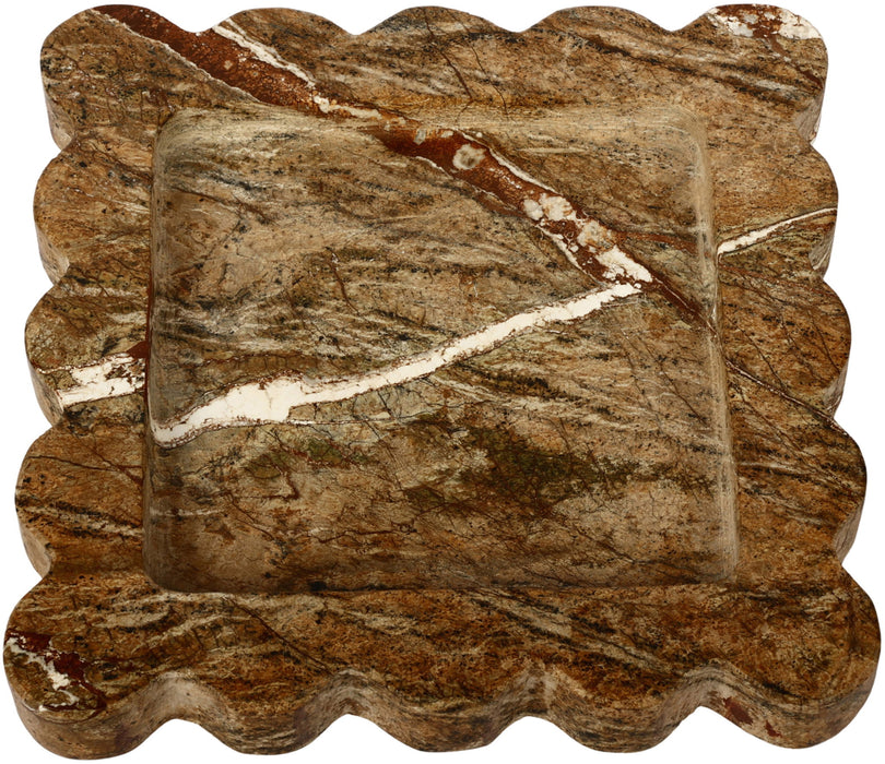 Elegant genuine marble tray by Meridian Furniture with smooth surface and rounded edges, perfect for decorative or serving use.