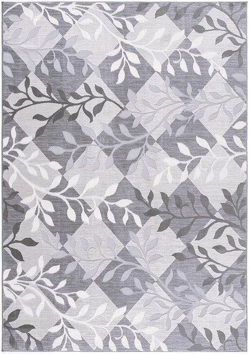 7' x 10' Area Rug - Gray Diamond And Vines