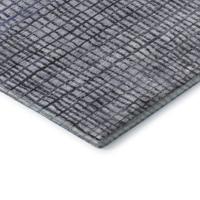 10' X 14' Geometric Washable Area Rug With UV Protection (705029) - Denim Blue / Ivory