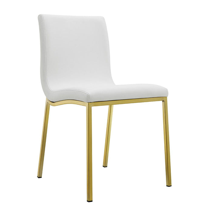 Upholstered Leather Dining Chairs (Set of 2) - White