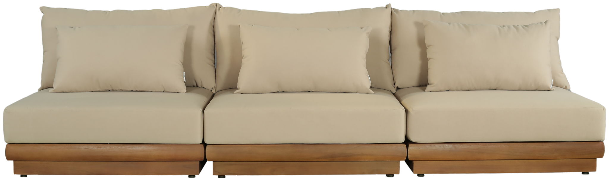 Mirella - 3 Piece Water Resistant Fabric Upholstered Outdoor Patio Modular Sofa